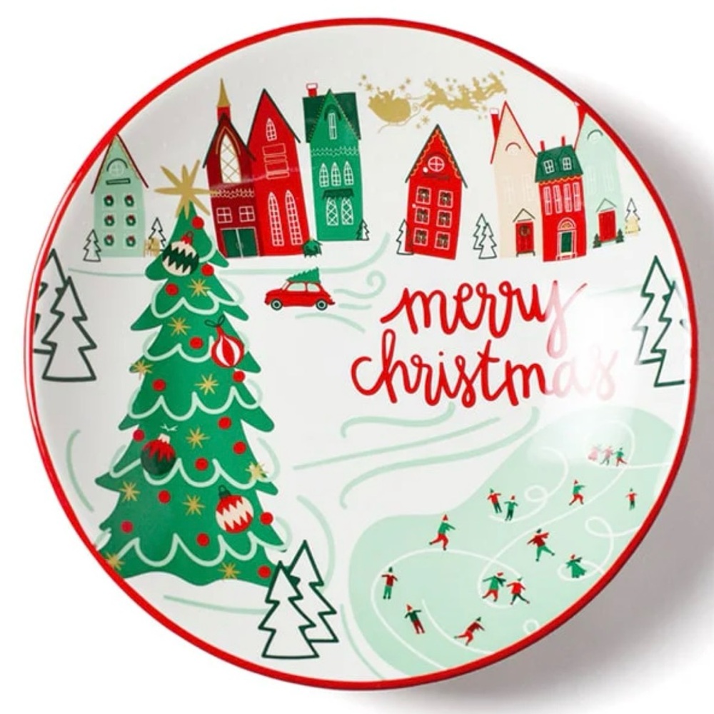 New in Box! Coton Colors Pasta Bowl Merry Christmas in the Village
